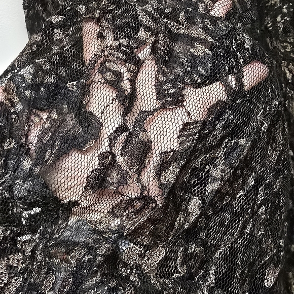 Reba Black Lace Midi Fit and Flare Skirt Sz M - Picture 6 of 8